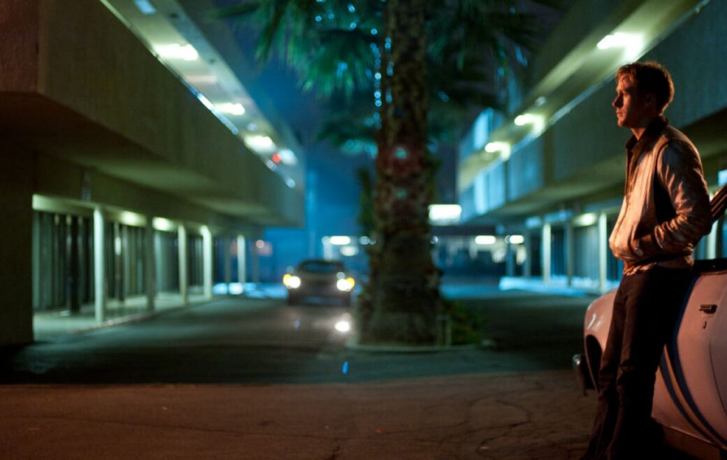 A still from the movie Drive with Ryan Gosling