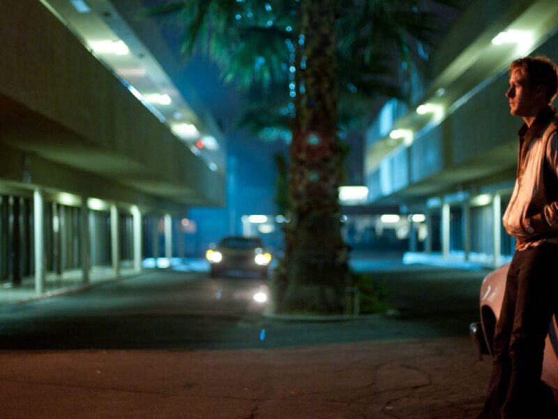 A still from the movie Drive with Ryan Gosling