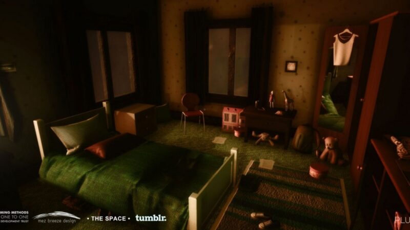 Screenshot of a bedroom of the character Charlotte from the Pluto 3D Gameworld