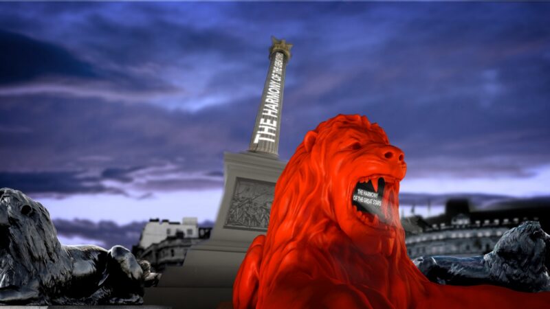 A photograph from the Please Feed The Lions installation