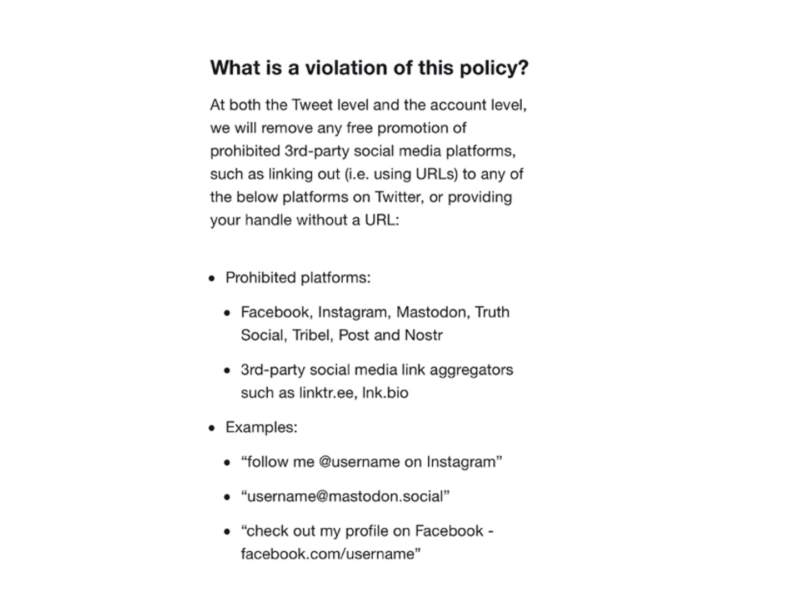 Twitter violation policy