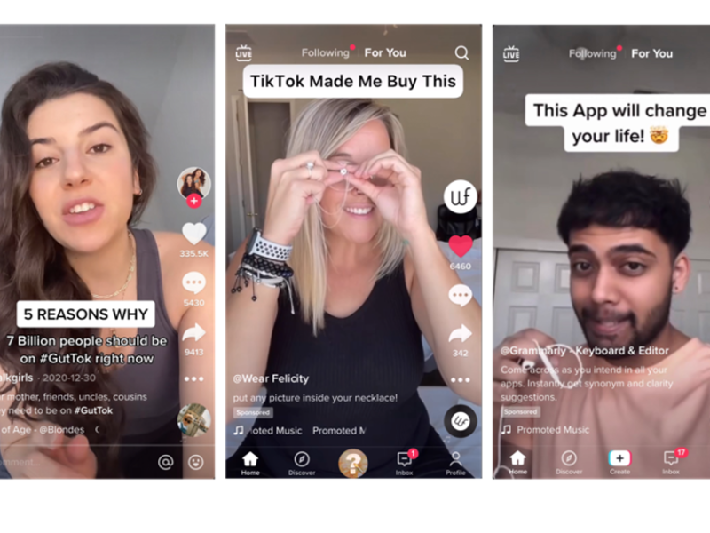 People appearing on TikTok screens