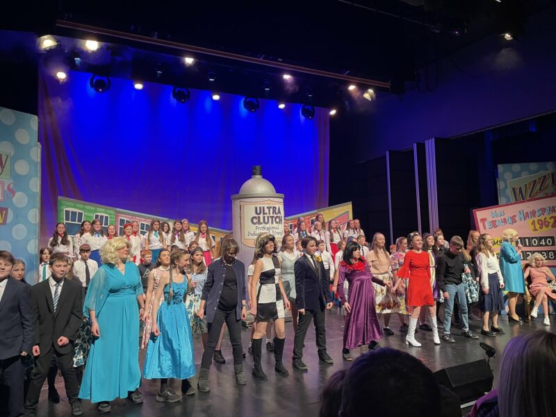 Cast of a show taking a bow on a stage