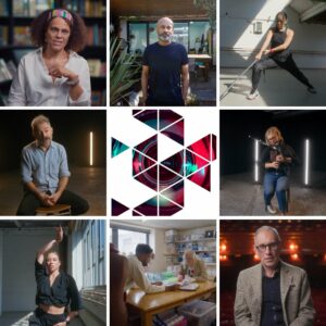 Collage of images of artists and creatives. Sky Arts Uncovered.