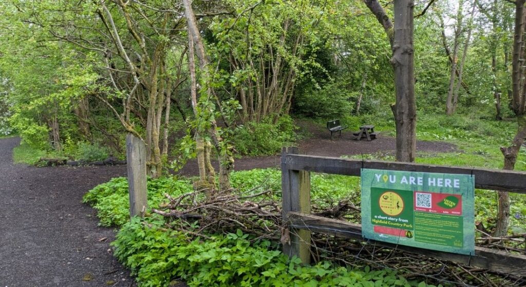 Photo of a green area and pathway in Highfield Country Park in Levenshulme