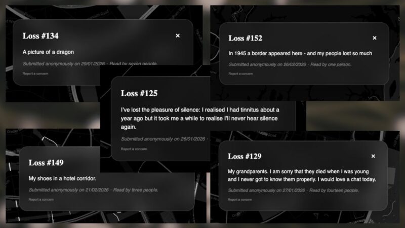 A montage of some of the messages of loss posted on 